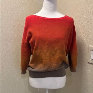 Gradient Red and Brown Women's Sweater